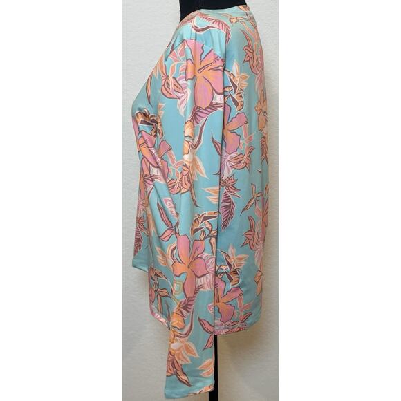 Roxy Women's Rash Guard Multicolor Floral Pattern UPF 50+ Size Large - Picture 2 of 4